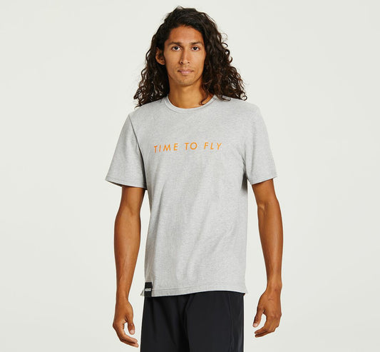 Men's Brand Tee Heather Grey / Persimmon Orange