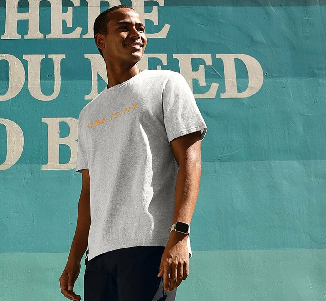 Men's Brand Tee Heather Grey / Persimmon Orange