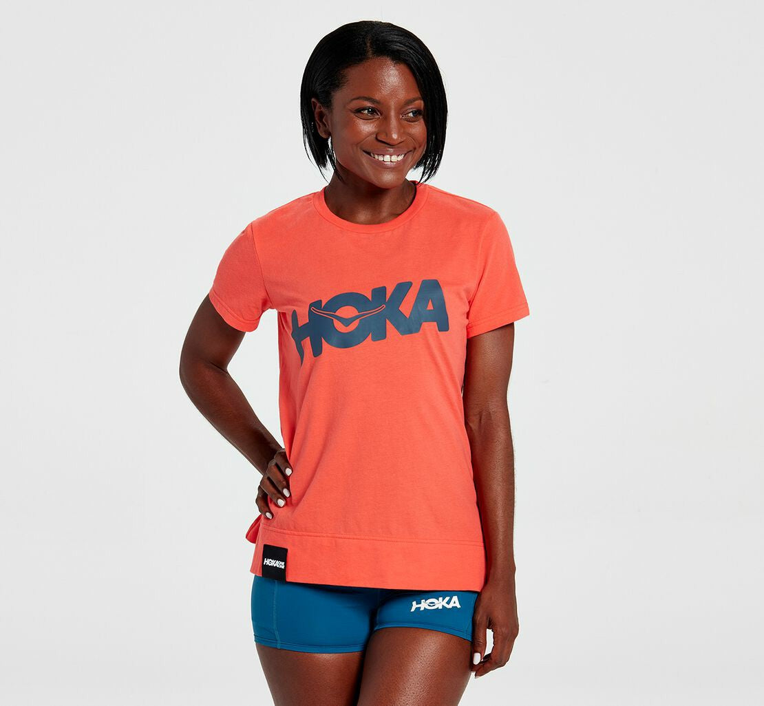 Women's Brand Tee Hot Coral